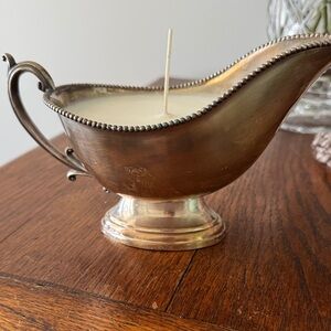 Elegant Silver Cream Candle